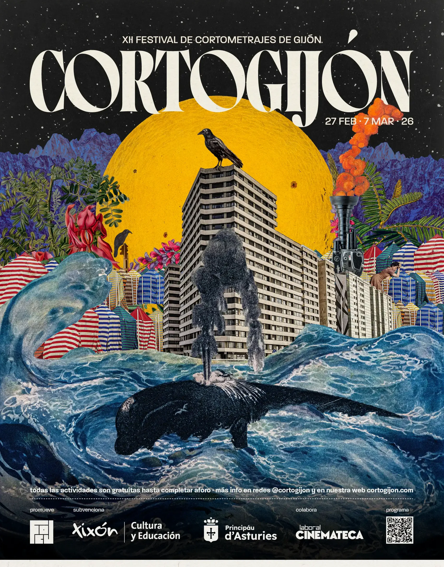 Cartel oficial del CortoGijón 2026, Festival de Cortometrajes de Gijón, imagen principal del especial Cortometrajistas en el panorama asturiano en CineFilm.