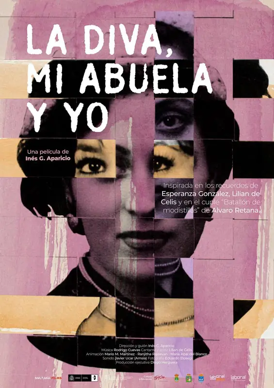 Cartel oficial de La Diva, mi Abuela y Yo (2025), película dirigida por Inés G. Aparicio