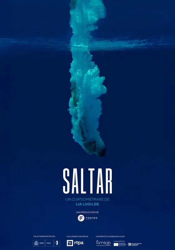 Cartel oficial de Saltar (2025), cortometraje dirigido por Lía Lugilde